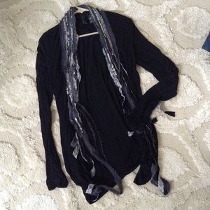 Black Cardigan with Sequin Accent